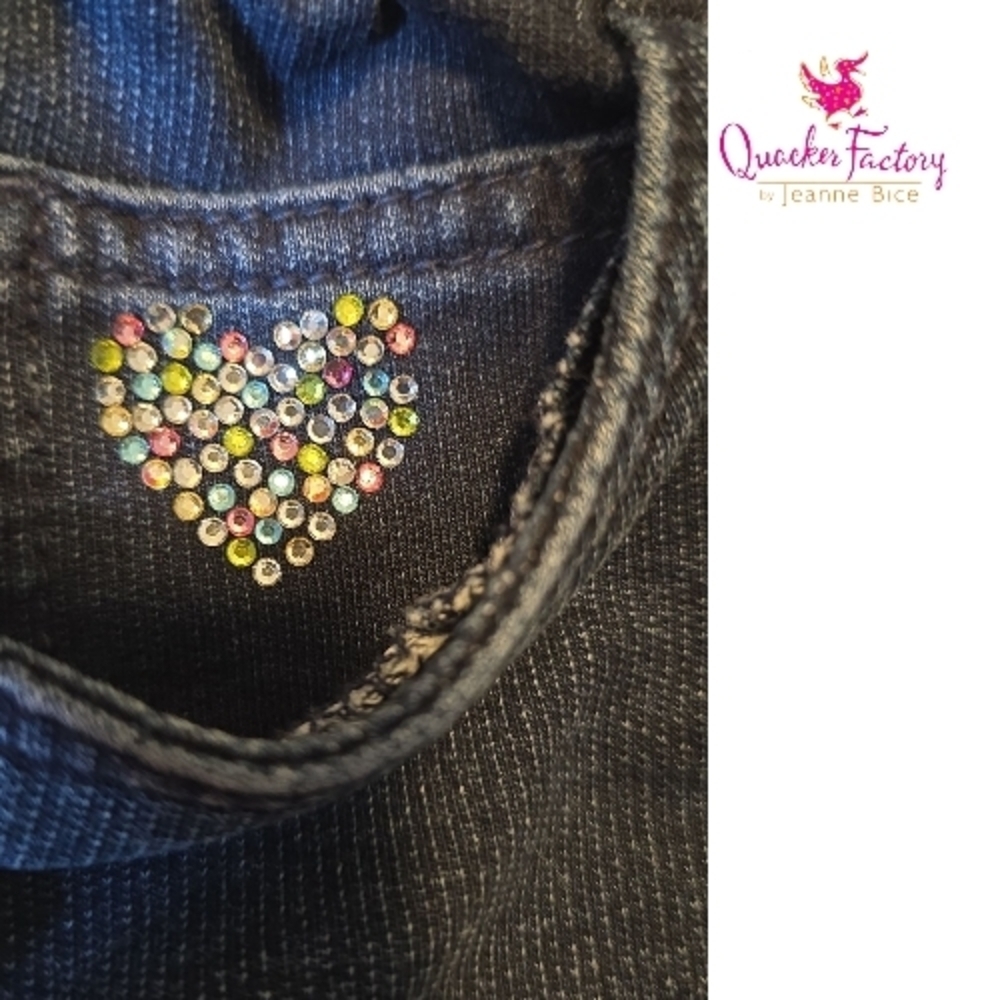 QUACKER FACTORY DreamJeannes Convertible Capris w Multicolor Embellishment XXS - Picture 4 of 6
